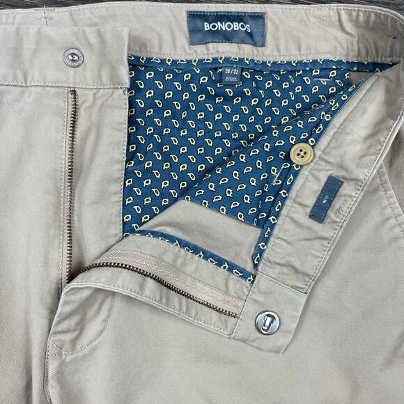 Bonobos Slim Fit Chino Pants Mens 38x32 Bonobos Beige Casual Business Office - Picture 3 of 11